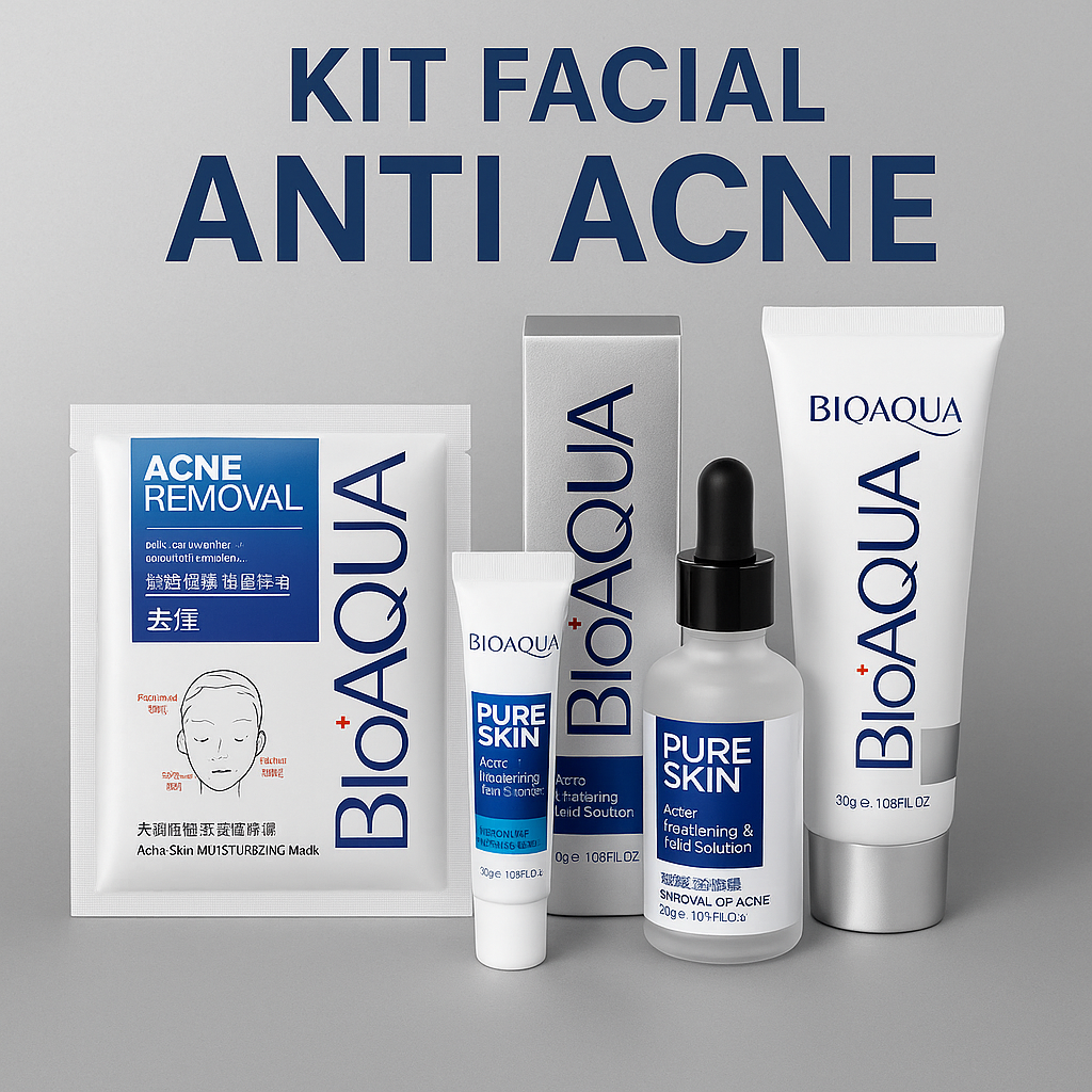 Kit facial antiacné Bioaqua Pure Skin – Control de acné y limpieza profunda