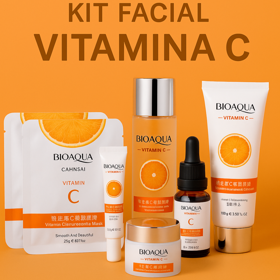 Kit facial Bioaqua con vitamina C – Luminosidad y cuidado antiedad
