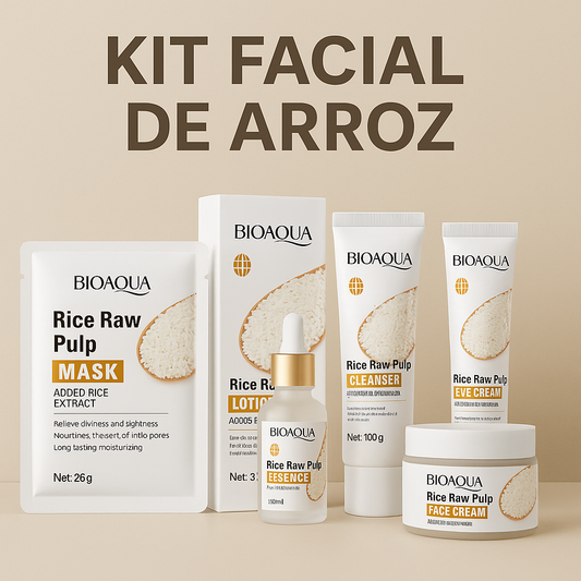 Kit facial Bioaqua con arroz – Luminosidad natural y suavidad para la piel