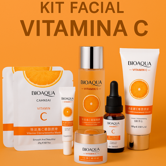 Kit facial Bioaqua con vitamina C – Luminosidad y cuidado antiedad